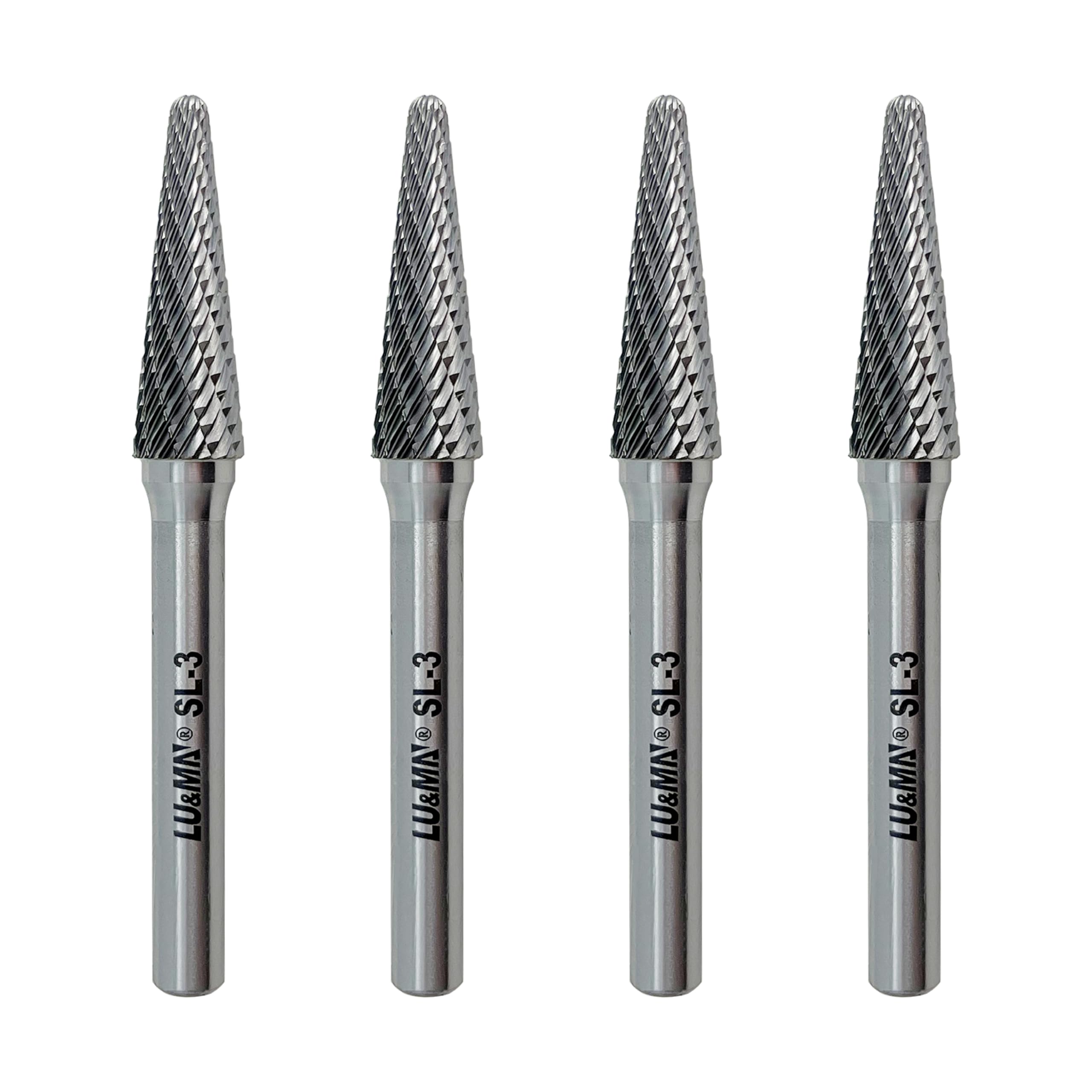 LU&MN SL-3 Double Cut Tungsten Carbide Burr Rotary File 4PCS