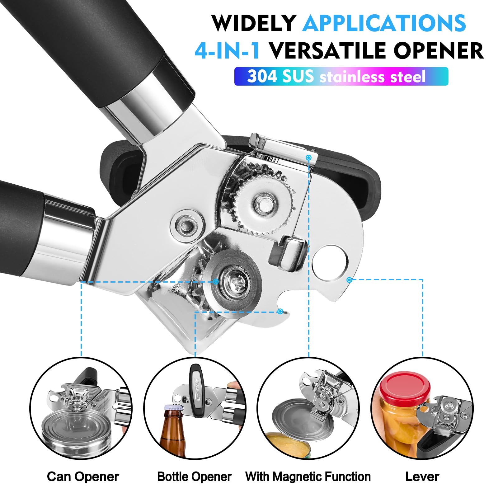 Lot De 3 Ouvre Bouteille 3 En 1 Multifonctionnel Ouvre Bouchon Facile A Utiliser Pour Personnes Agees Et Arthrite Orange Plastique 96617916