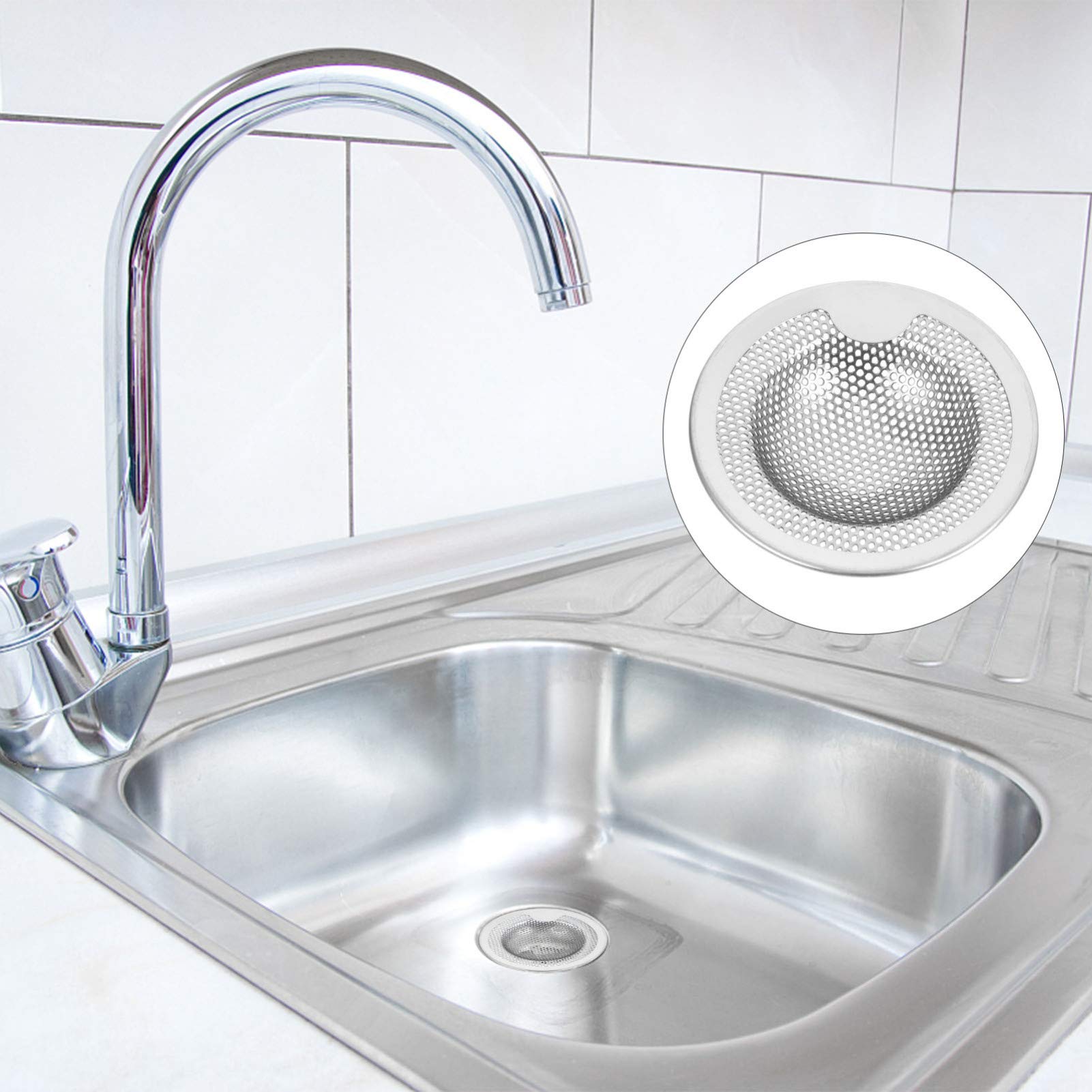 Hemobllo 8pezzi Inossidabile Per Lavelli Strainer Per Scarico Per Prevenire Ostruzioni e Catturare Residui Facile e Resistente