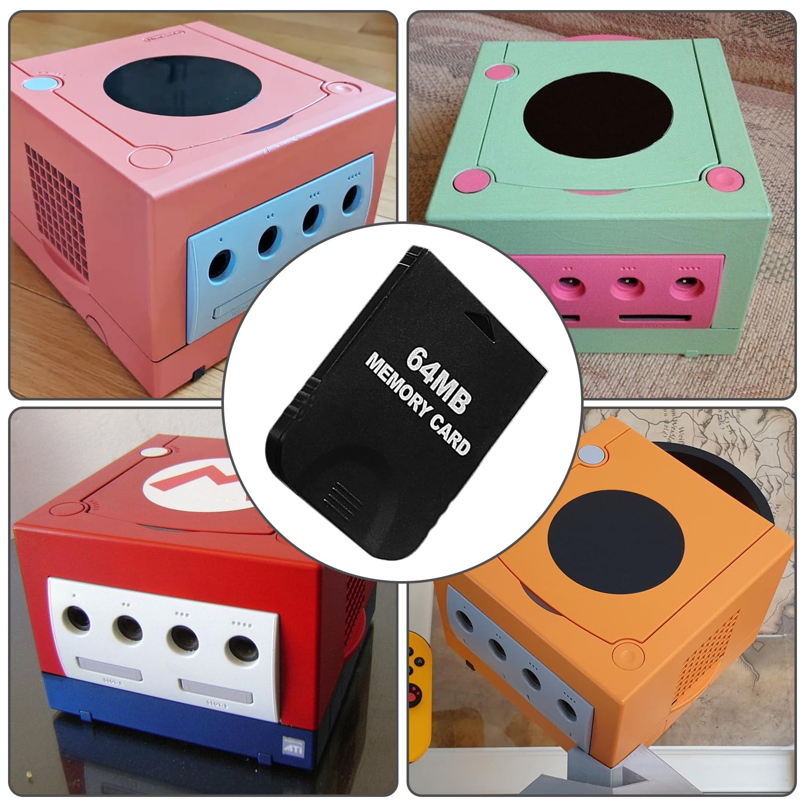 Tarjeta de memoria Gamecube de alta velocidad de 64 MB (2043 bloques), tarjeta de memoria de juego compatible con Nintendo Gamecube y juegos de accesorios de consola Wii (negro)