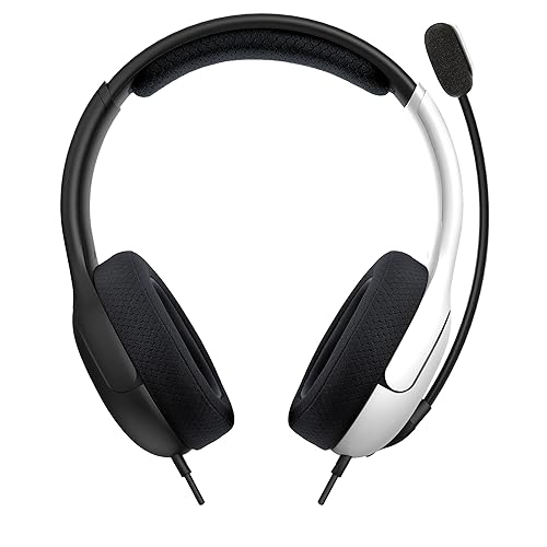 Vista 11 de PDP Gaming LVL40 Stereo Headset with Mic for Switch OLED - Noise Cancelling Microphone - Black White - Nintendo Switch