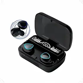 M10-TWS Fone de Ouvido Sem Fio Bluetooth 5.1 Intra-Auricular IPX7 com Microfone Estéreo e Redução de Ruído para Esportes, Jogos e Viagens