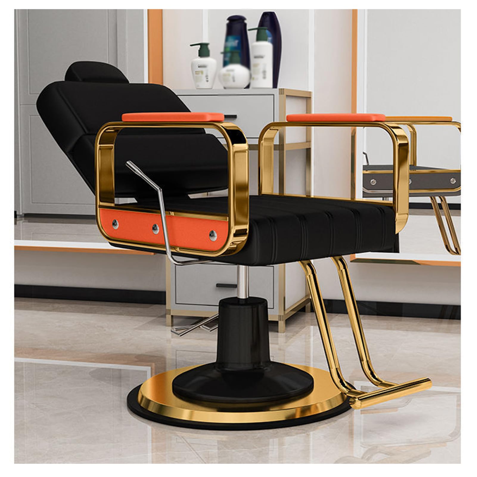 OZBMA Salon Reclining Stylist Chair - All-Purpose Barber for Home and Barbershop Use (A)