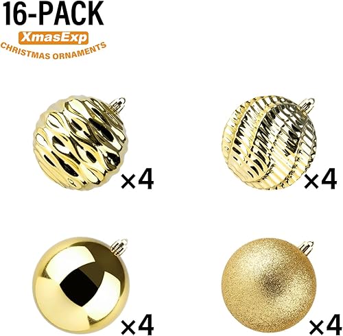 Miniatura 488 de XmasExp Juego de 24 mini esferas de Navidad inastillables para bolas de árbol de Navidad de 1.181 in/1.18 pulgadas (oro rosa)