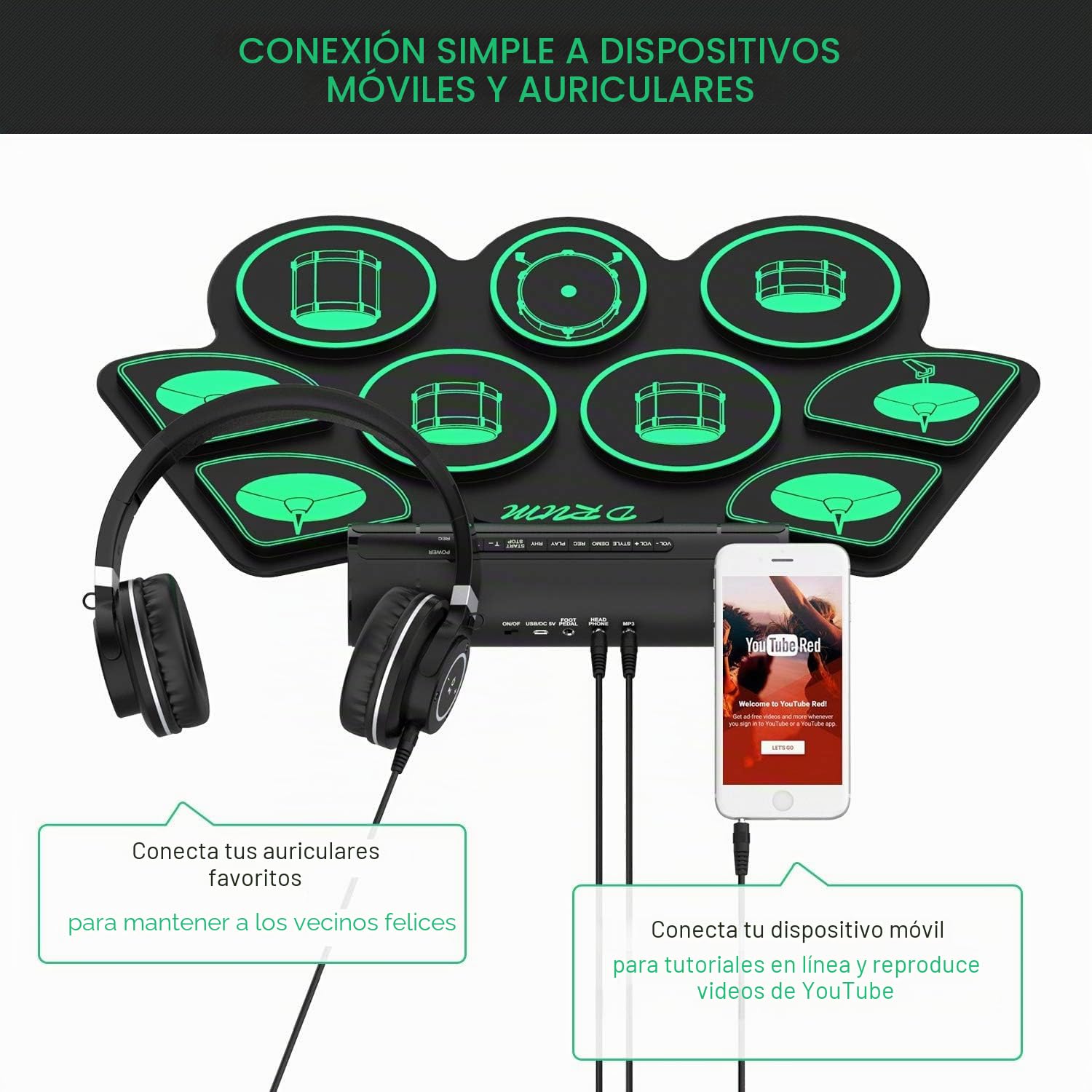 Juego De Batería Electrónica Drum Warmfunn