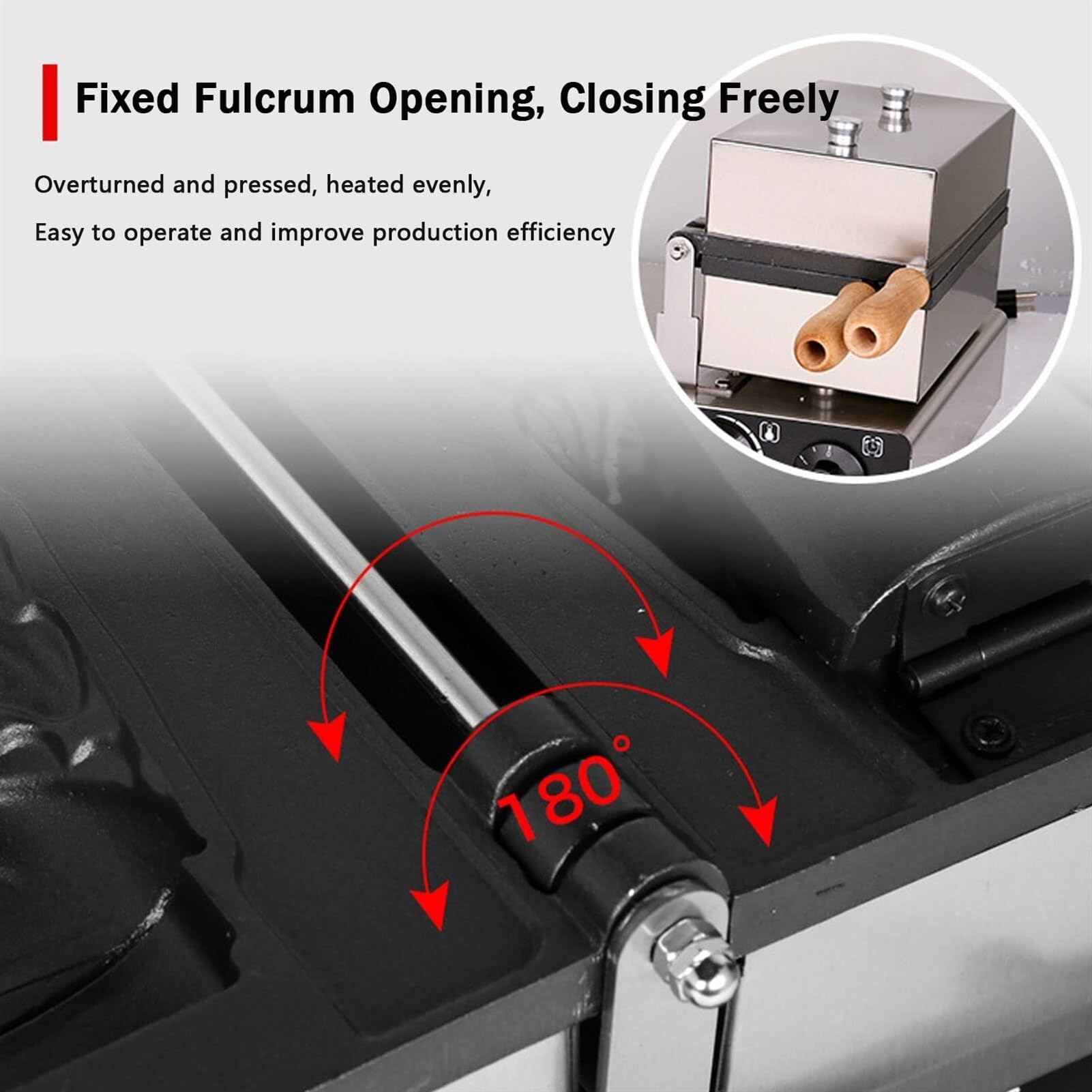 Plancha for hacer gofres de pescado, máquina eléctrica de Taiyaki, máquina for hacer gofres de mermelada o helado de uso comercial, revestimiento antiadherente, máquina for hacer Taiyaki de acero inox