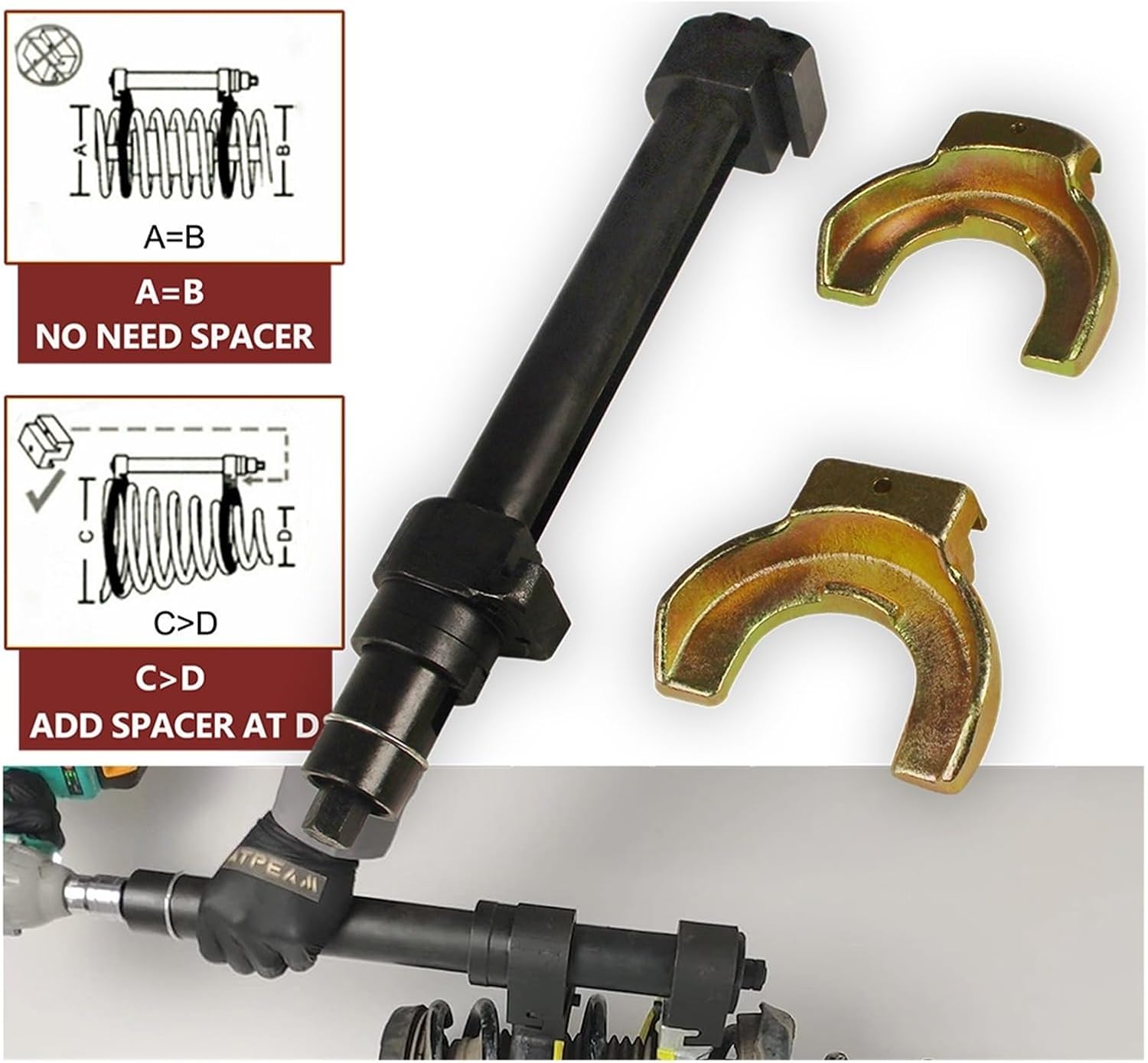 Universal Shock Absorber Spring Compressor Kit Interchangable Fork Strut Coil Spring Compressor Extractor Auto Tool