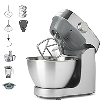Kenwood Prospero+ KHC29A.O0SI Robot da Cucina, Ciotola in Acciaio Inox da 4,3 L, Incluso Set Accessori 10 Pezzi con 3 Ganci e Fruste, Frullatore Vetro, Food Processor 3 Dischi, Spremiagrumi e Bilancia
