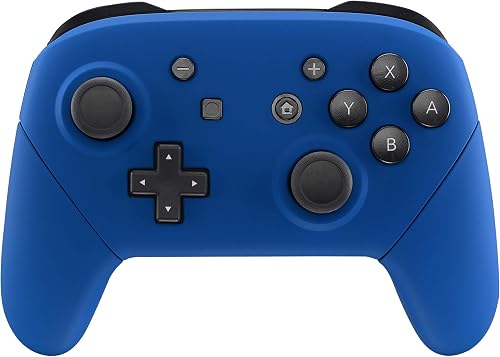 eXtremeRate Blue Faceplate Backplate Handles for Nintendo Switch Pro Controller, Soft Touch DIY Replacement Grip Housing Shell Cover for Nintendo Switch Pro - Controller NOT Included