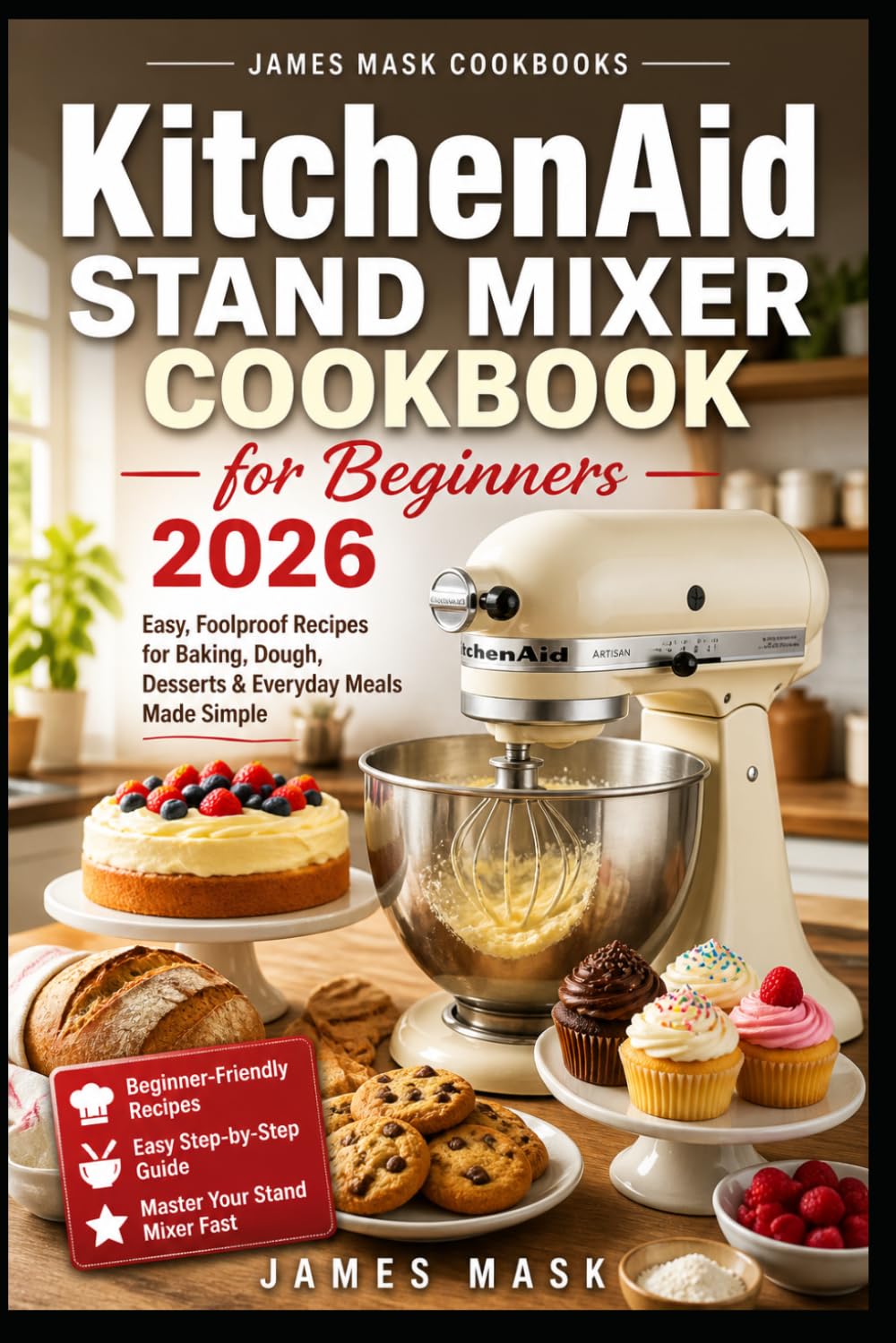 KitchenAid Stand Mixer Cookbook for Beginners 2026: 200 Effortless Recipes for Baking, Dough, Desserts and Everyday Cooking | Step-by-Step Guide for Beginners to Master Their Stand Mixer
