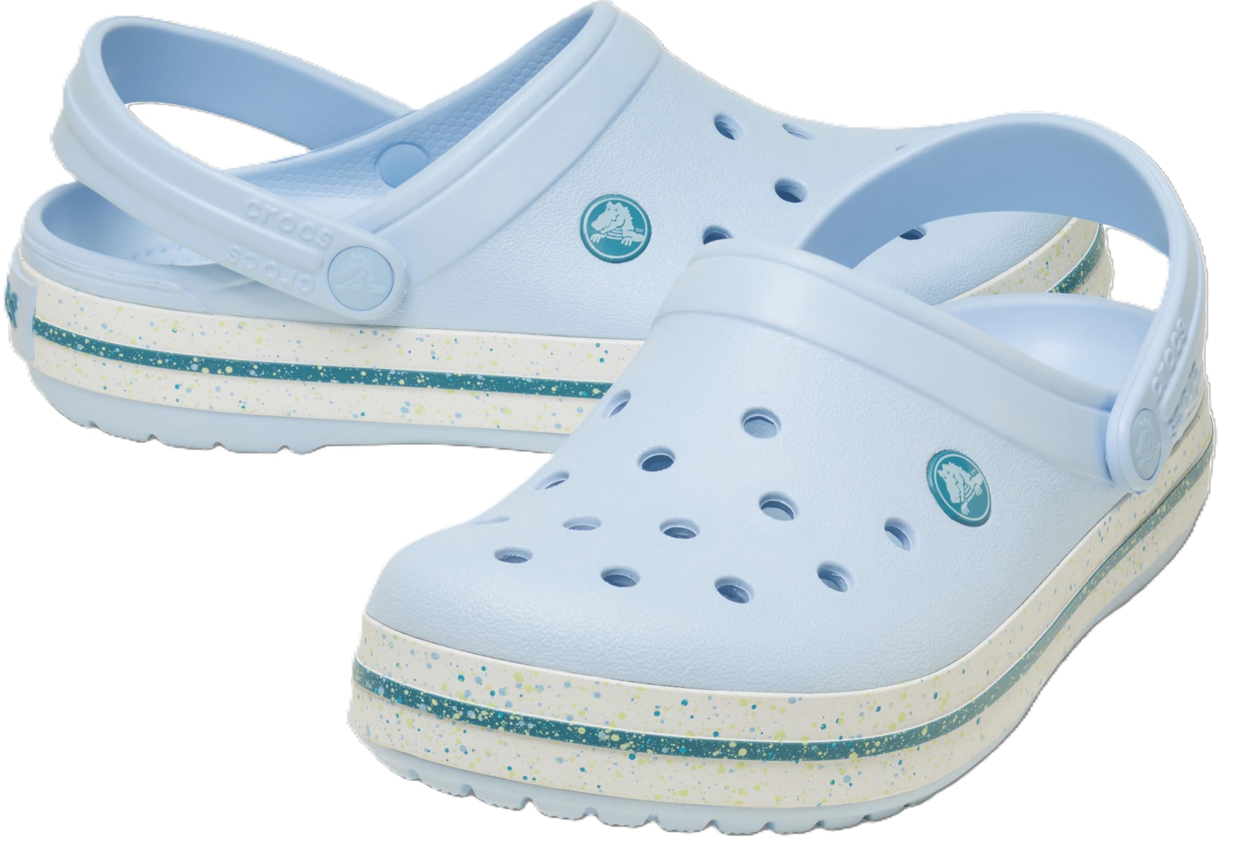 Crocs Zuecos Crocband unisex para adultos, Azul moteado escarcha, 10 Women/8 Men