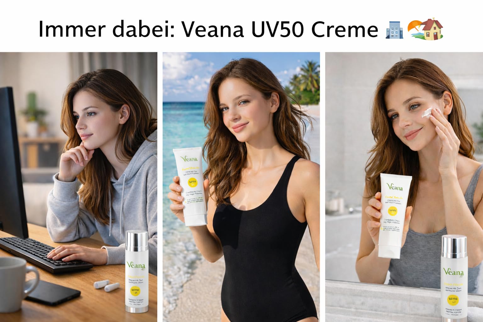 Crema giorno Anti Age UV50 SPF50 protezione solare (50 ml) – Protezione solare e anti-invecchiamento contro le radiazioni solari e blu – Prevenzione macchie di pigmento, scottature solari, picchetti