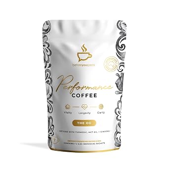 Beforeyouspeak Performance Coffee The OG, Instant Colombian Coffee with Functional Ingredients, Single Serve Sachets, Keto & Vegan Friendly, Gluten Free, Dairy Free, No Added Sugar, 7 Serves