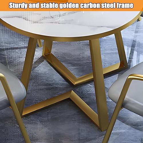 Miniatura 6 de YVYKFZD Mesa de club para sala de recepción de oficina, mesa de conferencias redonda simple para 4, mesa de café, juego de mesa de comedor de Gris