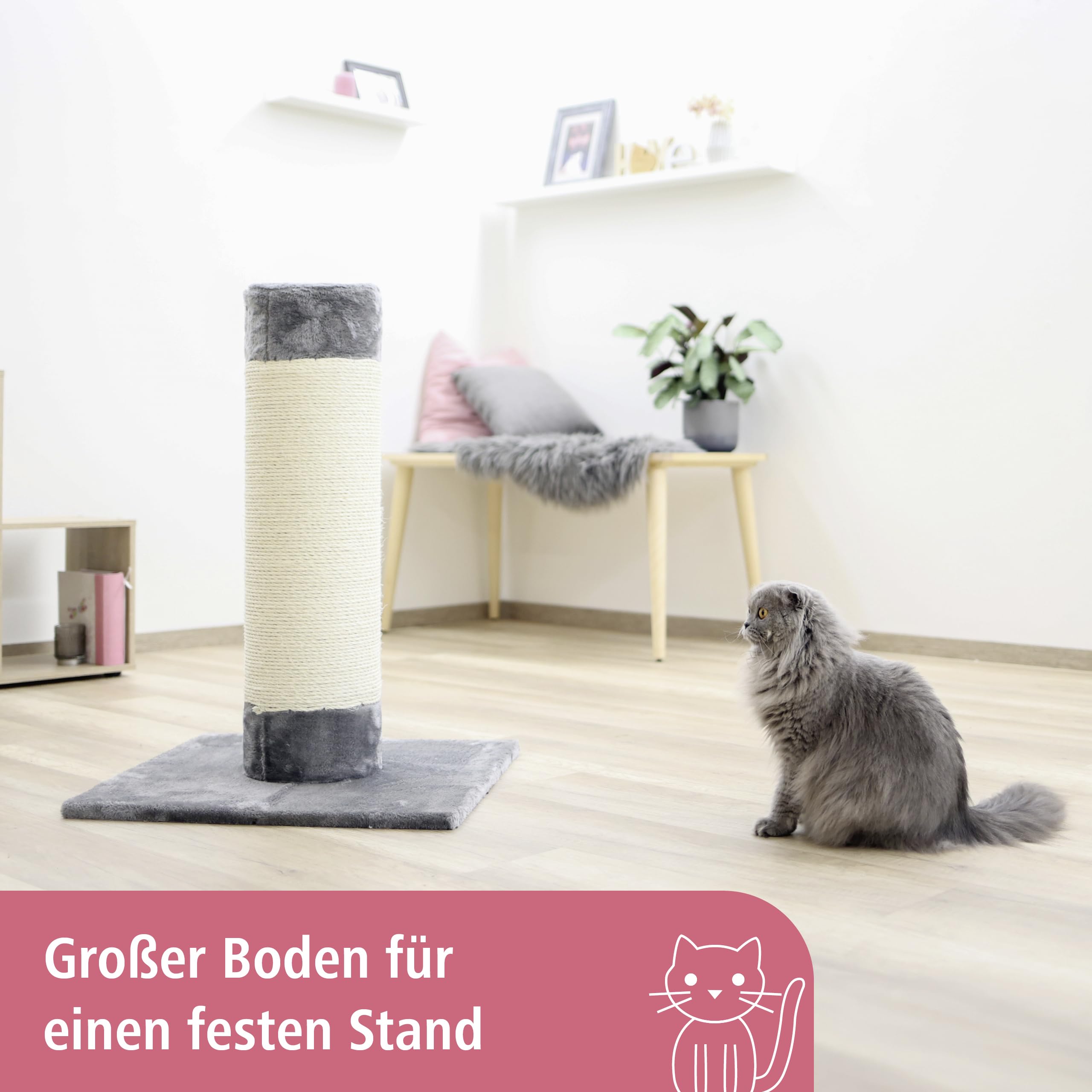 Kerbl 82502 Katzen Kratzbaum Opal Ultra zum Kratzen und Klettern, Höhe 80 cm