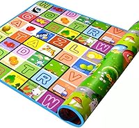 Vista 1 de SIMPVALE Baby Crawling Mat Double-Sided Foam Waterproof Floor Mat Drawing Alphabet Figures Animals Pattern 70.8''X47.2''X0.2'' Colorido