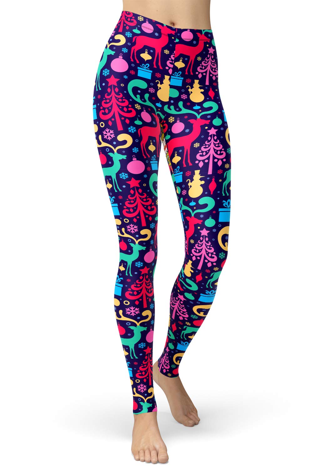 sissycos Women's Christmas Halloween Crossover Leggings High Waisted