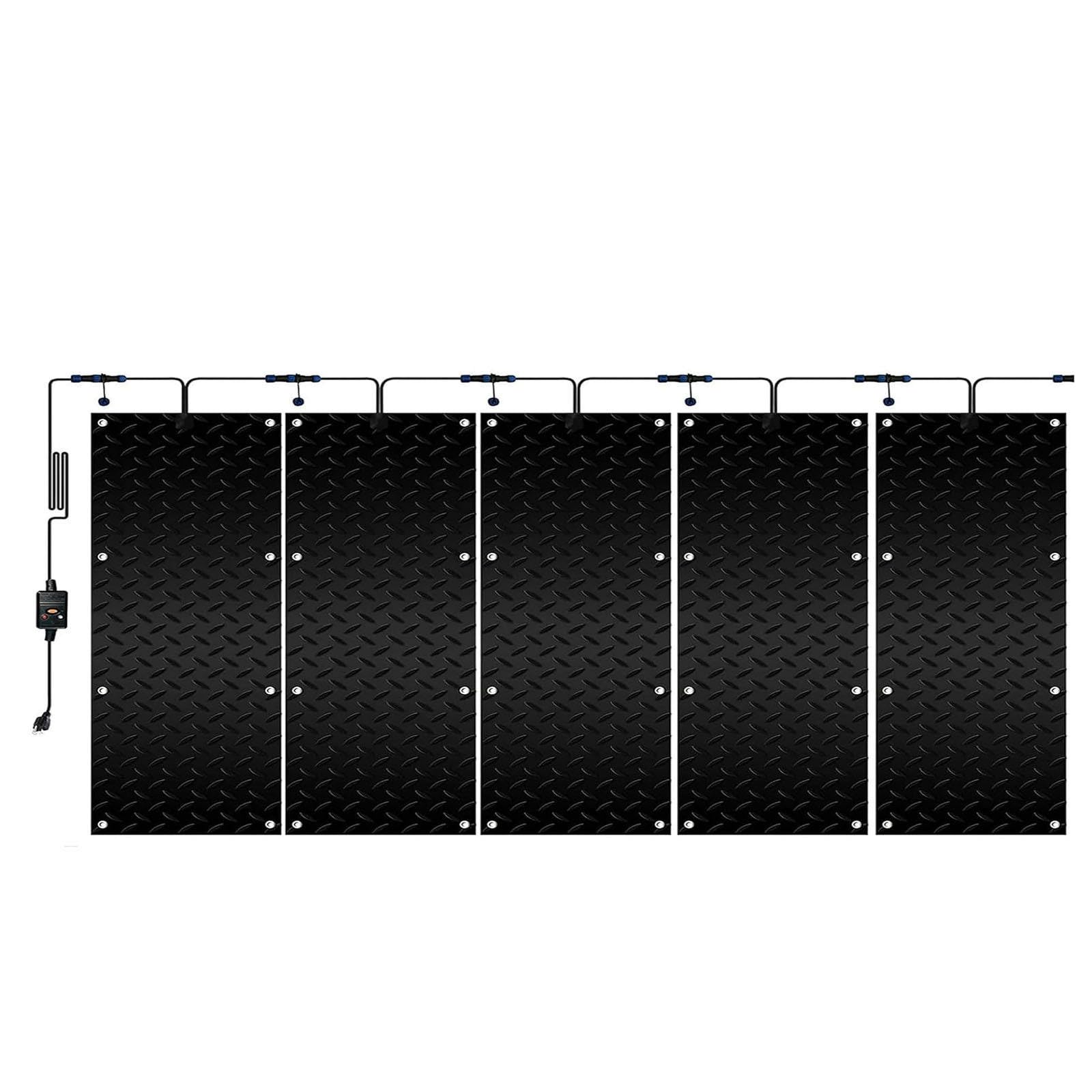 Tapis chauffant électrique extérieur lot de 5 tapis de fonte de neige en caoutchouc 10x30