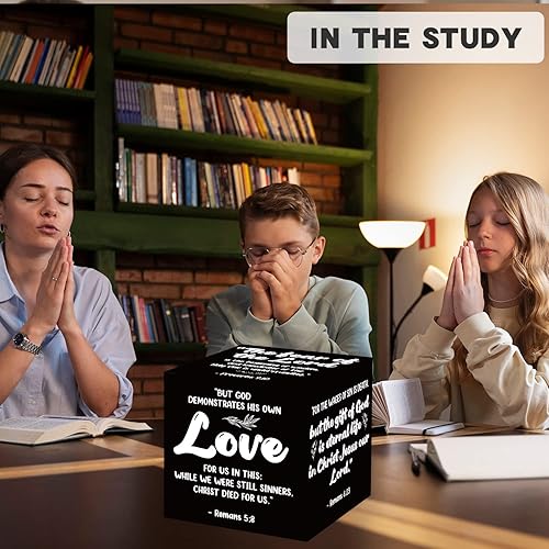 Miniatura 5 de Azbuk 2 cajas inspiradoras con versículos bíblicos cristianos, decoración de oración de petición para el hogar, oficina, escritorio religioso,