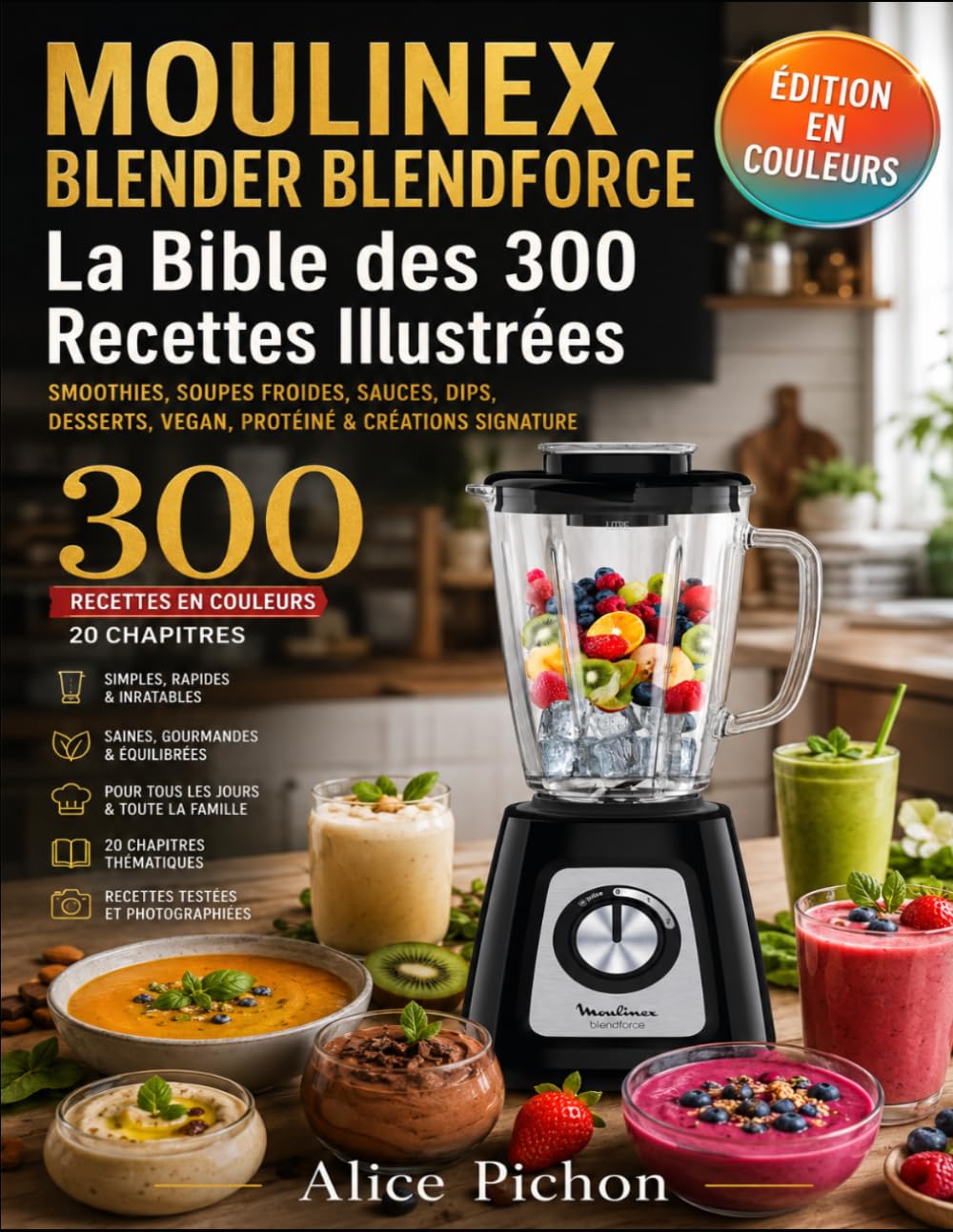 Moulinex Blender Blendforce — La Bible des 300 Recettes Illustrées: Smoothies, Soupes Froides, Sauces, Dips, Desserts, Vegan, Protéiné & Créations Signature