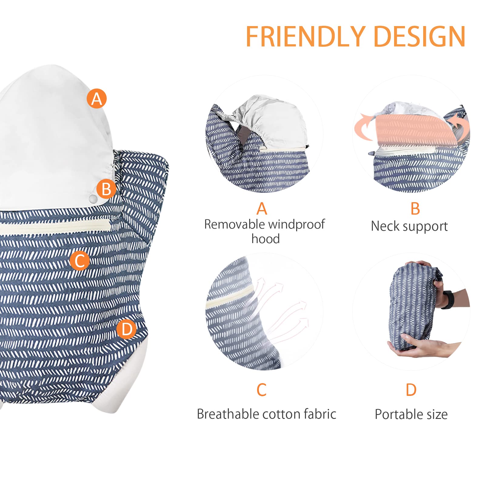 SONARIN Mochila Portabebés Portátil,3 en 1 Portabebés Ligero Transpirable Portador de Bebé Ergonómica para Recién Nacidos y Niños Pequeños 0-36 Meses,Todas las Posiciones(Arcoíris)
