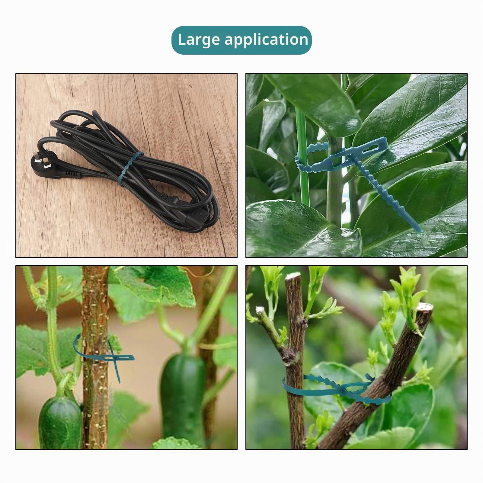 KINGLAKE 200 pièces17 cm Attaches Plantes réglables, Attaches de Tomate Arbre Flexibles, Liens de Jardinage pour Ligatures, Attache Tuteur Jardin en Plastique pour Le Soutien des Plantes