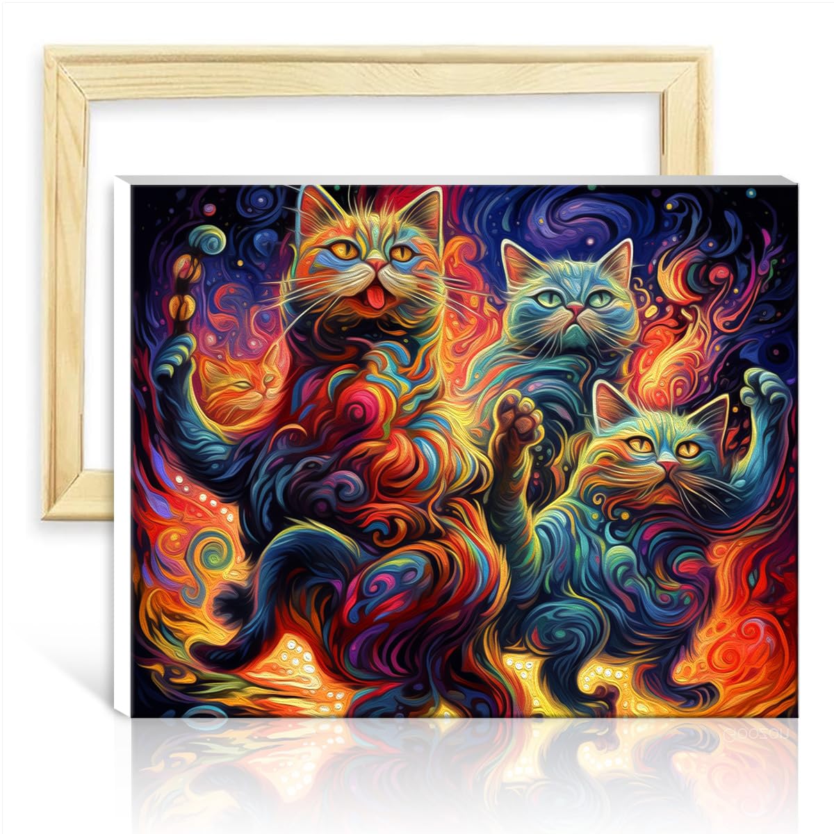 TANGFEIY Paint by Numbers Kits Cat Wizard Kids Adults Paint by Number Kits with 3 Brushes & Acrylic Paints Pictures for Home Wall Decor Gifts with Frame(30x40cm)