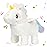 Hopearl Walking Unicorn with Glowing Horn Interactive Electronic Pet Plush Unicorn Toy with Sounds and Movements Animated Gift for Toddlers Birthday, White, 7\'\'