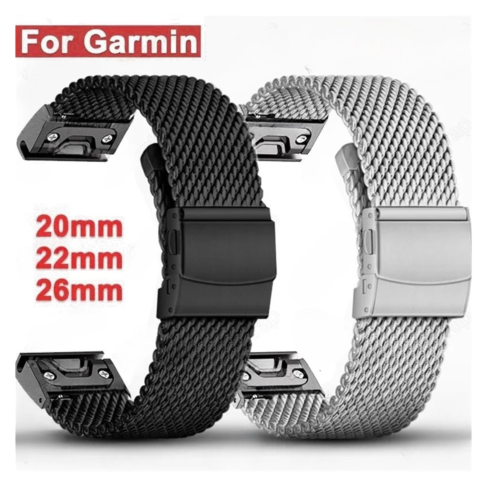 Milanese metalowy pasek do for Garmin Fenix ​​8 7 6X 6S 6 Pro 5X5 bransoletka ze stali nierdzewnej do paska zegarka for Garmin 26mm 22mm 20mm
