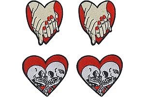 Iron On Patches for Couples: Express Your Love with Embroidered Skulls and Hearts