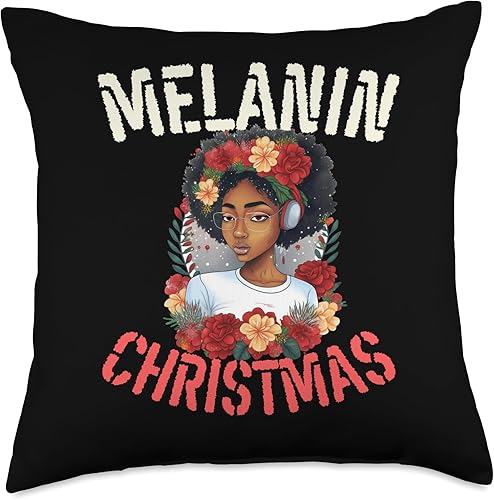 Melanin Christmas Brown Skin Girls Shopp Melanin Christmas Black Girl Magic Women Mrs Claus Afro Love Throw Pillow, 18x18, Multicolor Melanin Christmas Brown Skin Girls Shopp Melanin Christmas Black Girl Magic Women Mrs Claus Afro Love Throw Pillow, 18x18, Multicolor