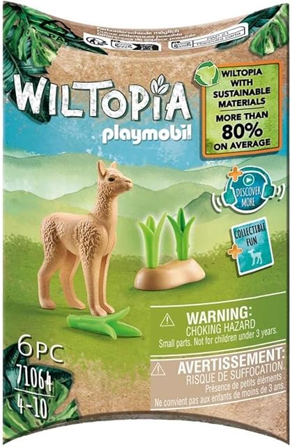PLAYMOBIL Wiltopia 71064 Mała alpaka z wieloma akcesoriami i kartą kolekcjonerską z kodem QR, od 4 lat