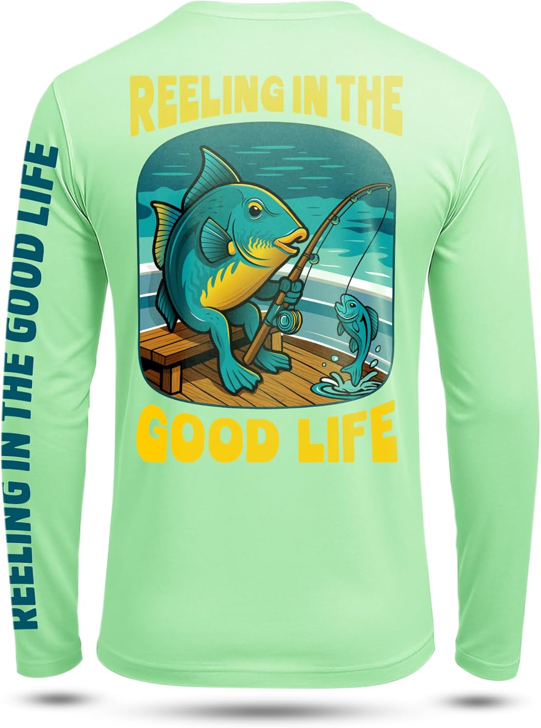 Men’s Performance Fishing UPF 50+ Sun Protection, Moisture-Wicking Long Sleeve