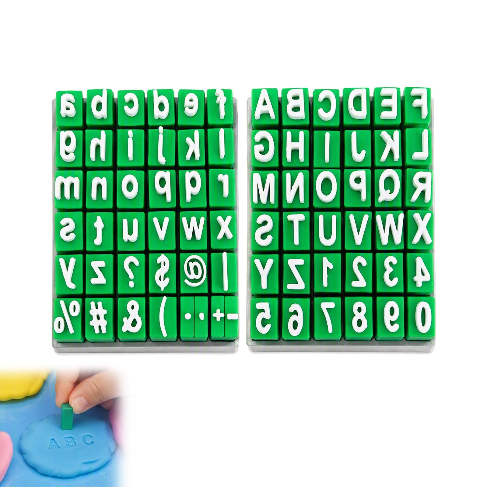 Letter Stamps for Clay, 72 PcsEngraved Alphabet Stamps, Capital & Lowercase