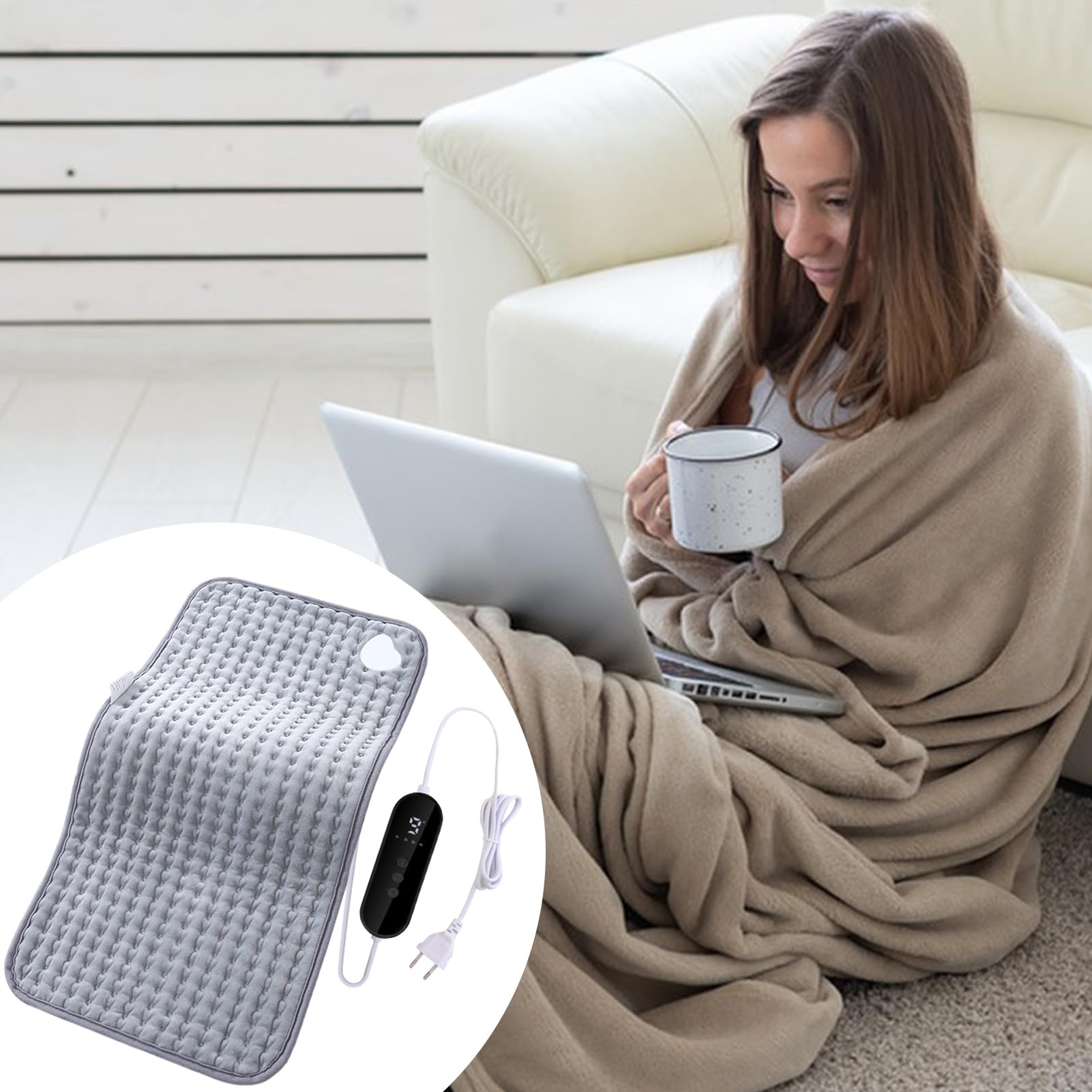 Termofori Grandi Cuscinetto Caldo 9 Temperature 30x60 cm | Cuscinetto Riscaldante Per Sedia Invernale per Sedia Ufficio Piede Collo Spalla Schiena Ginocchio Natale Compleanno Donne