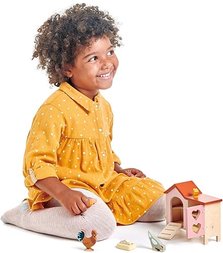 Miniatura 2 de Tender Leaf Toys - Gallinero - 9 piezas de juguetes miniatura de animales de granja de henhouse, accesorios de casa de muñecas, juego de simulación