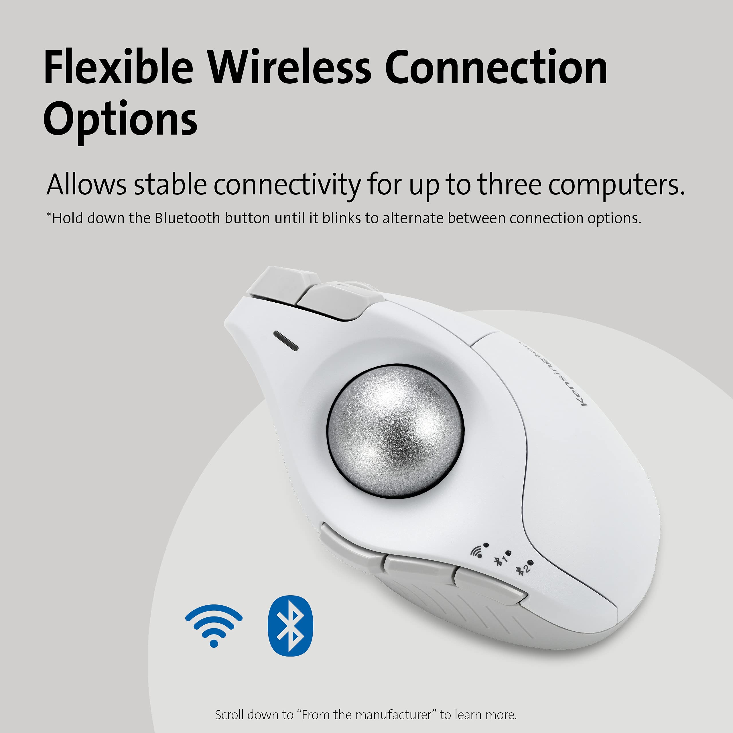 Amazon.com: Kensington Pro Fit® Ergo Vertical Wireless Trackball 