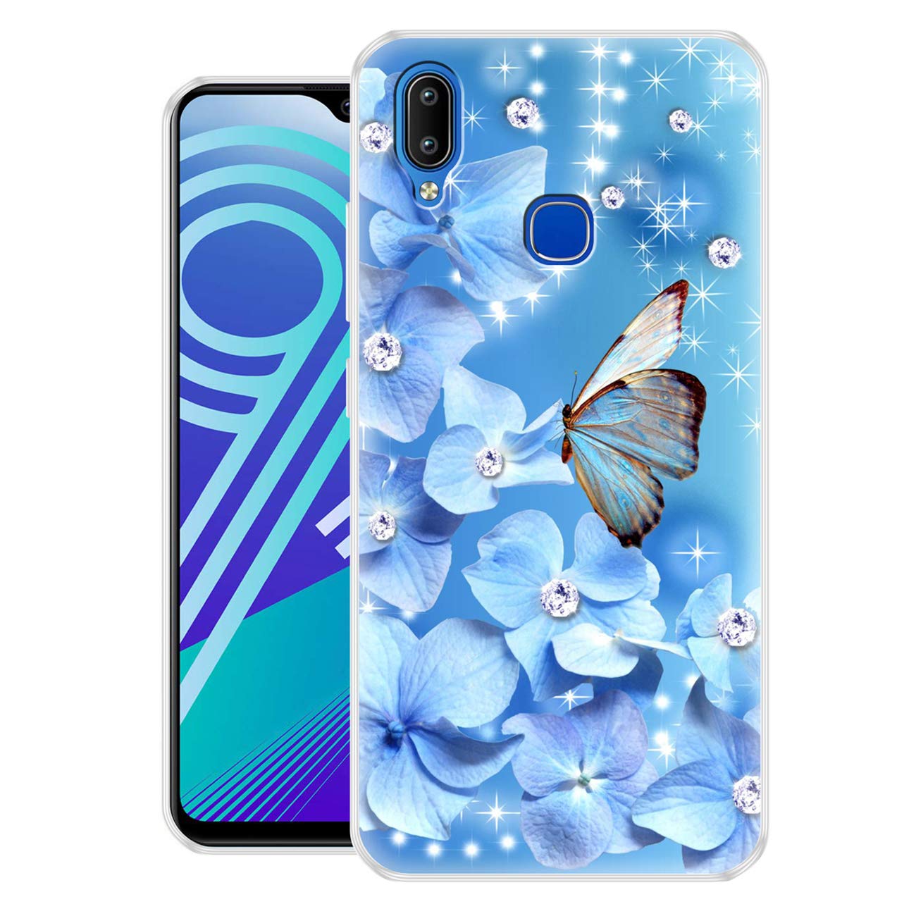 Fashionury Silicone Diamond Butterfly Printed Designer Stylish Back Case Cover for Vivo Y95 - [Durable Print] [Slim-Fit] [Shock-Proof] (B07RSX1YBT) Amazon Price History, Amazon Price Tracker