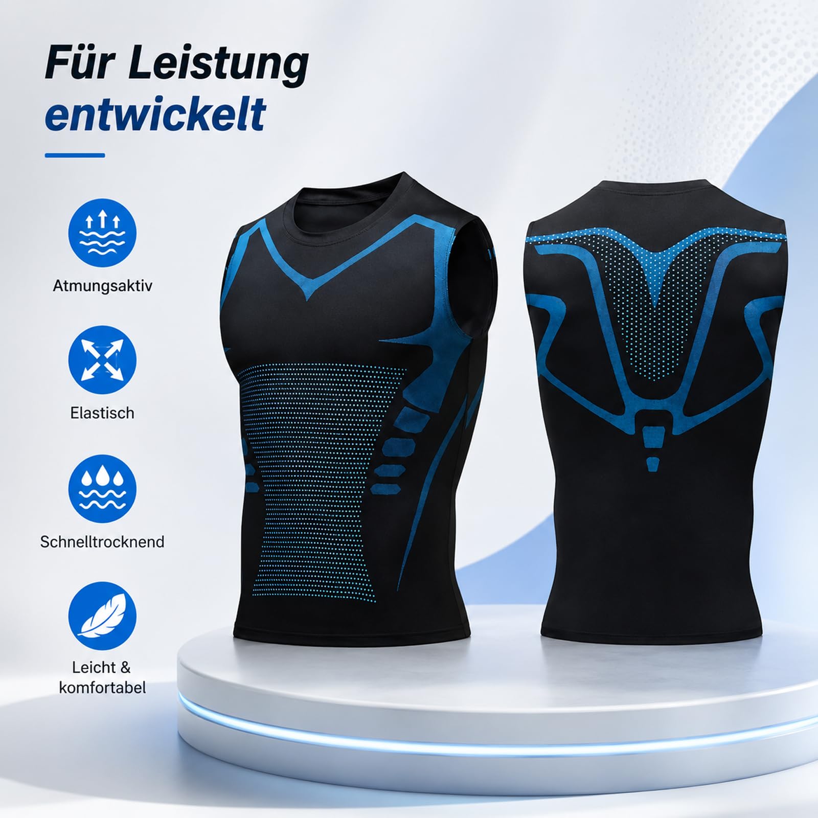Slimpur Kompression Shirt, Slimx Slimpur Kompressions-Shirt Bauchweg Herren, Schnelltrocknend, Atmungsaktiv, Leicht und Bequem, für Fitness und Alltag