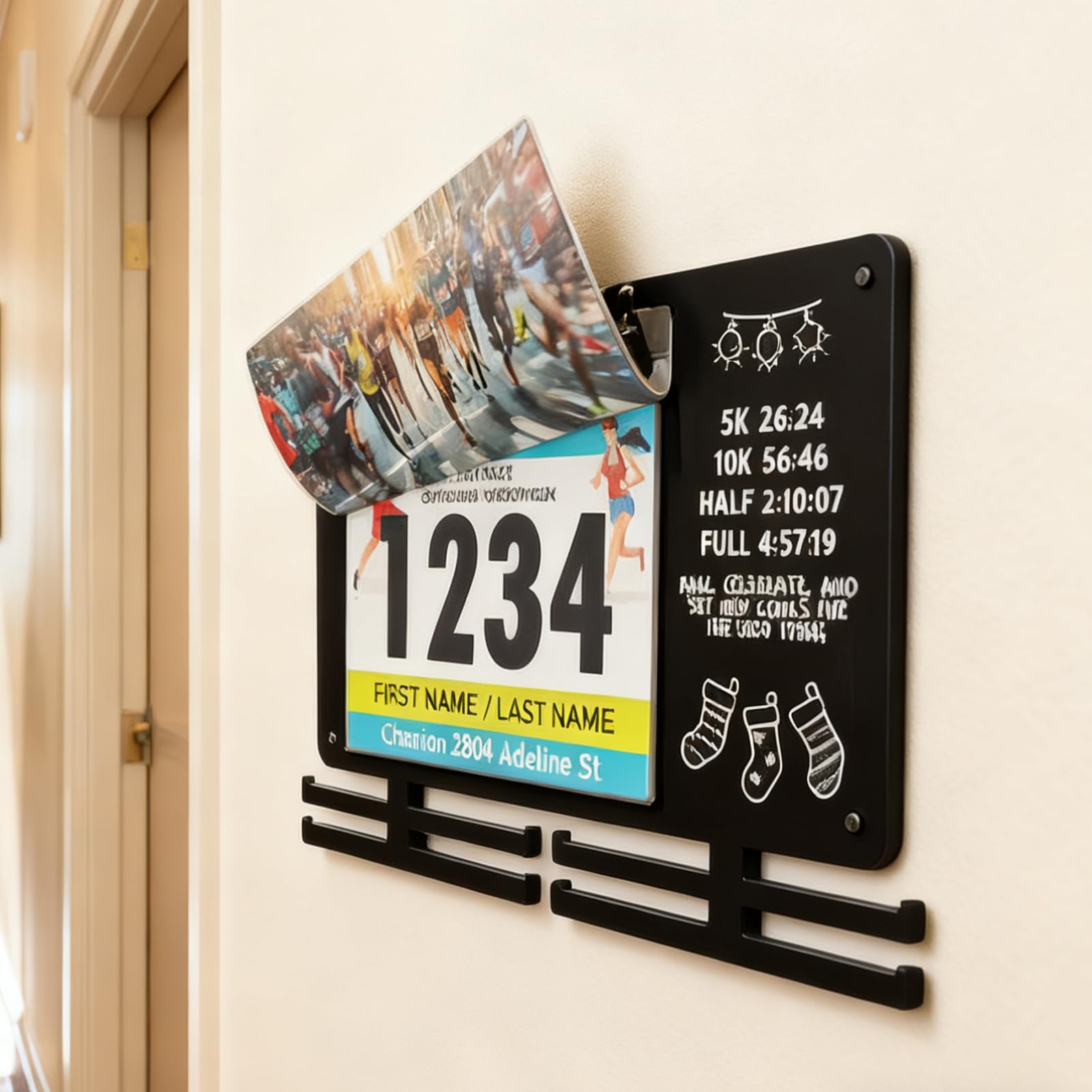 Présentoir De Dossard De Course Porte-Vêtements À Montage Murale Pour