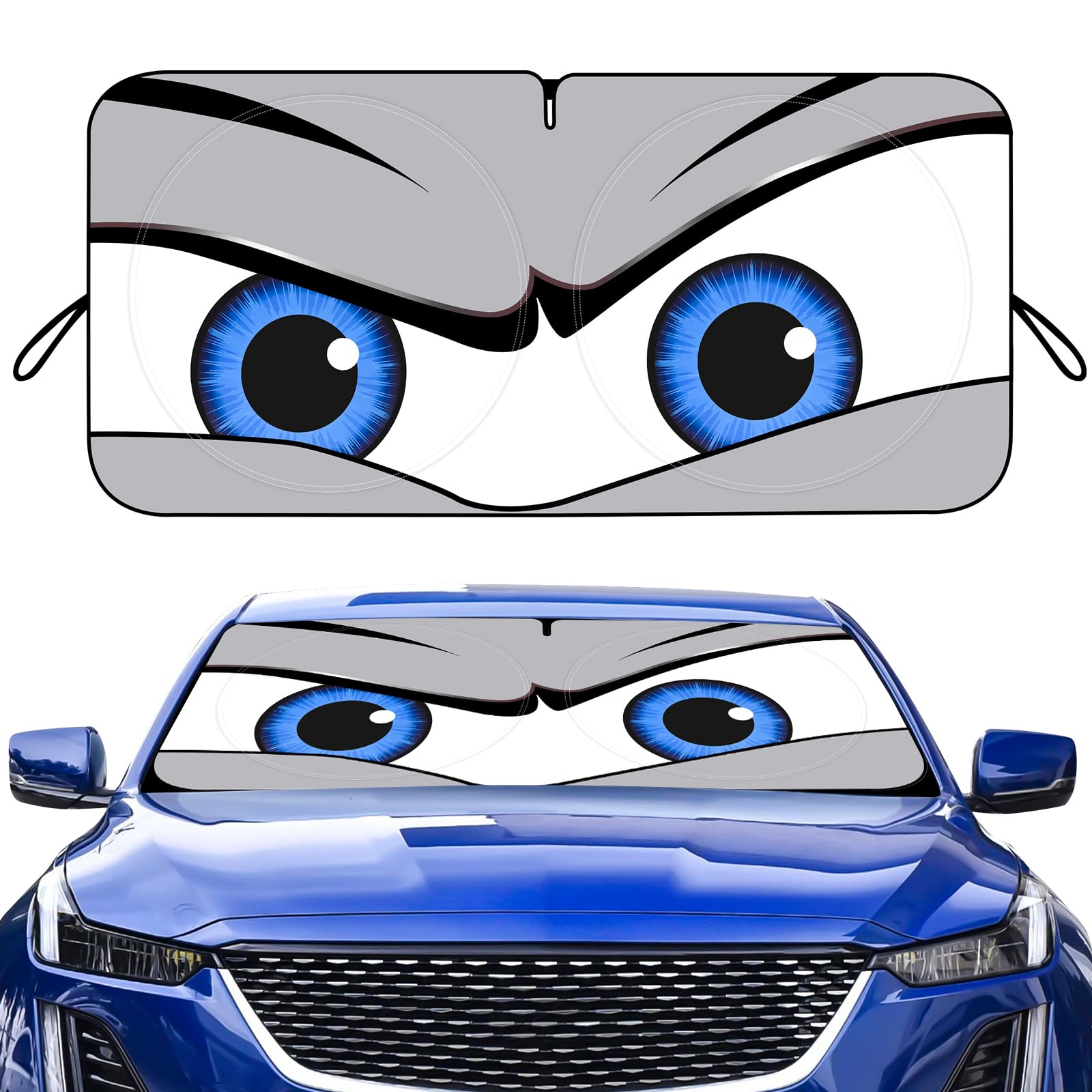 Car Windshield Sun Shade, Funny Eyes