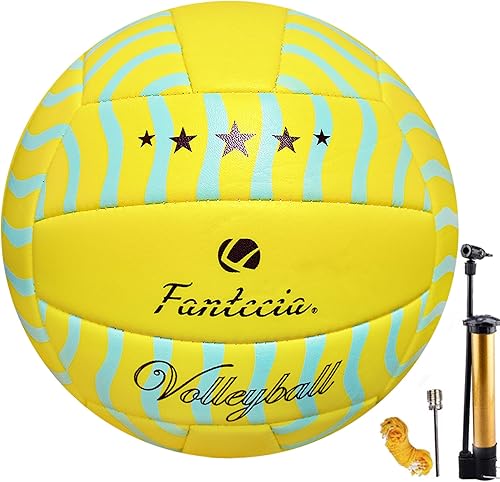 Fantecia Balón de voleibol tamaño 5, pelota de voleibol Macth para interiores y exteriores, pelota de voleibol suave al tacto para playa
