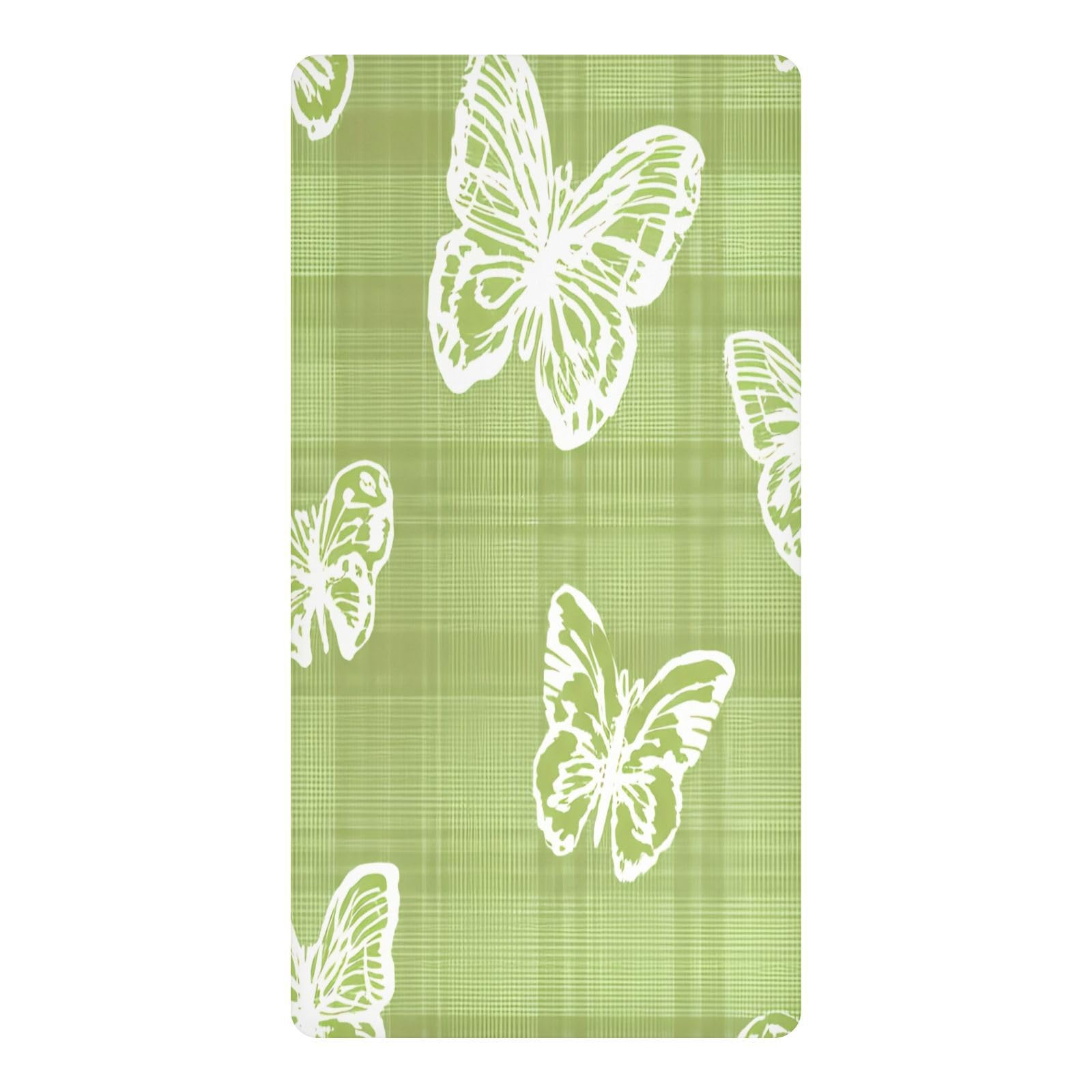 JiangGgen White Butterflies Baby Crib Sheet Soft Breathable for Standard Crib-M