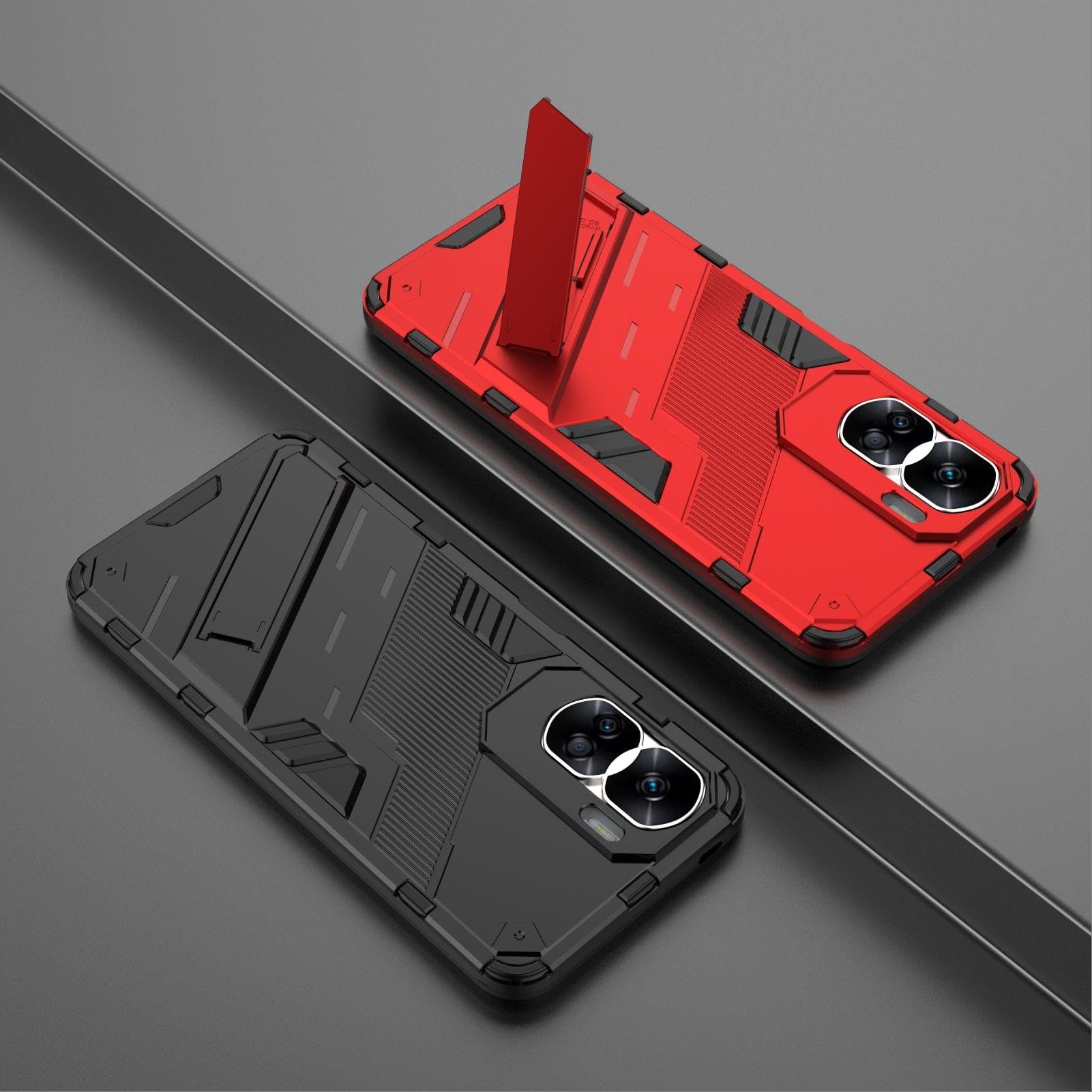 GIOPUEY Cover Compatibile con Honor 90 5G, [Doppia Protezione] Morbido TPU & Ditta PC con Staffa, Antiurto Protettiva Custodia, Protector Fotocamera - Bianca