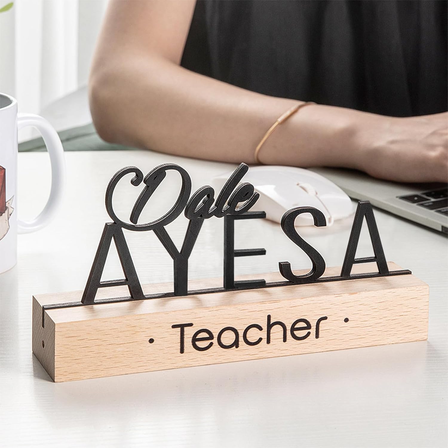 CALLIE Desk Nameplate Personalized, Custom Name Plate for Desk, Gifts for Teachers Employee