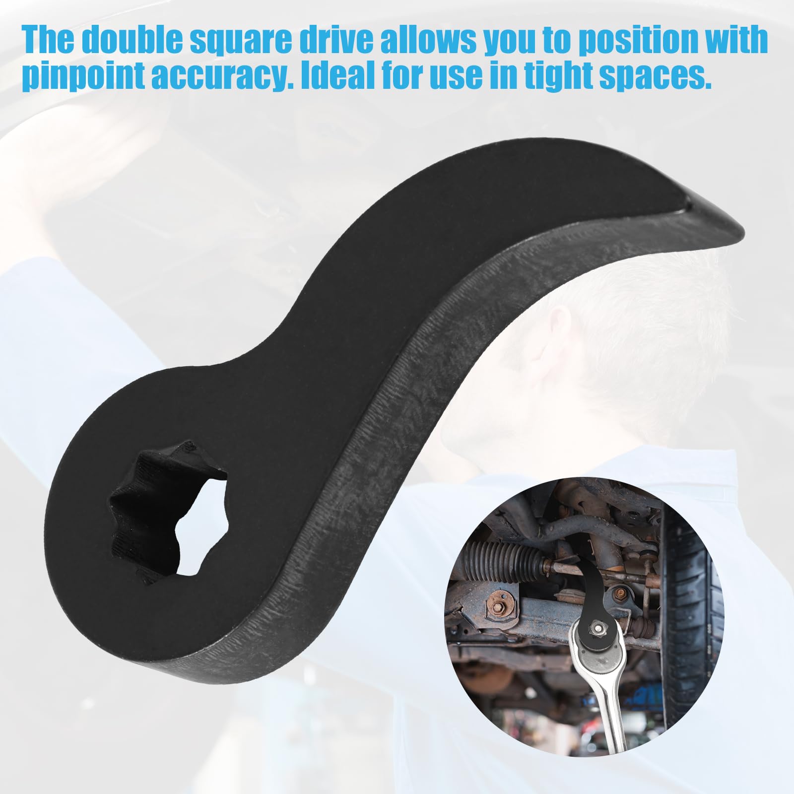 Gosknor Pry Bar Wrench Adapter Head, Crowbar Adjustable Head Prybar Rolling Head Pry Bar Adaptor Ratchet Pry Bar Adapter Half Shaft Tool For Tight Space