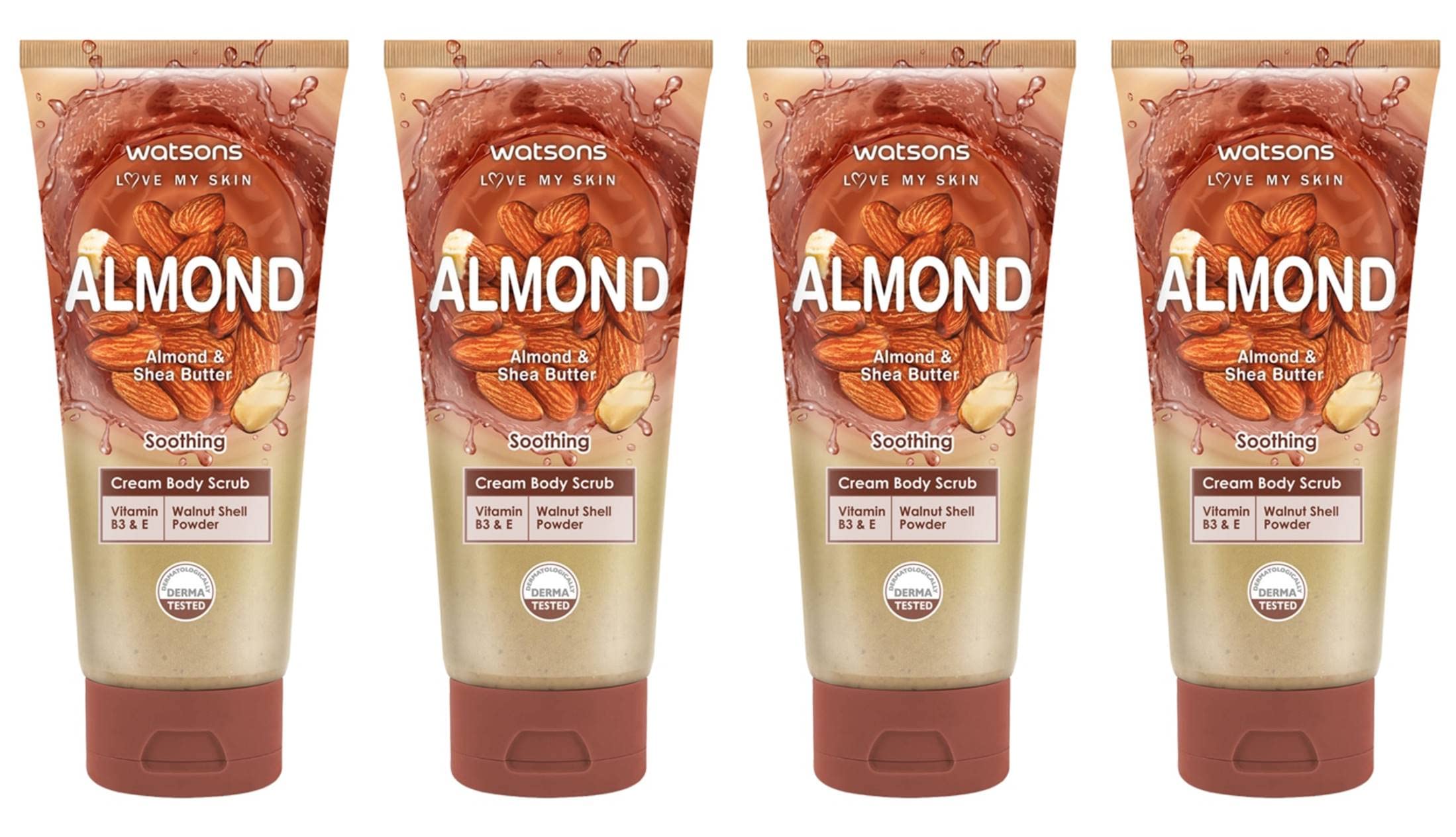 Watsons Almond Shea Butter Cream Body Scrub 7.05 oz. (Pack of 4)