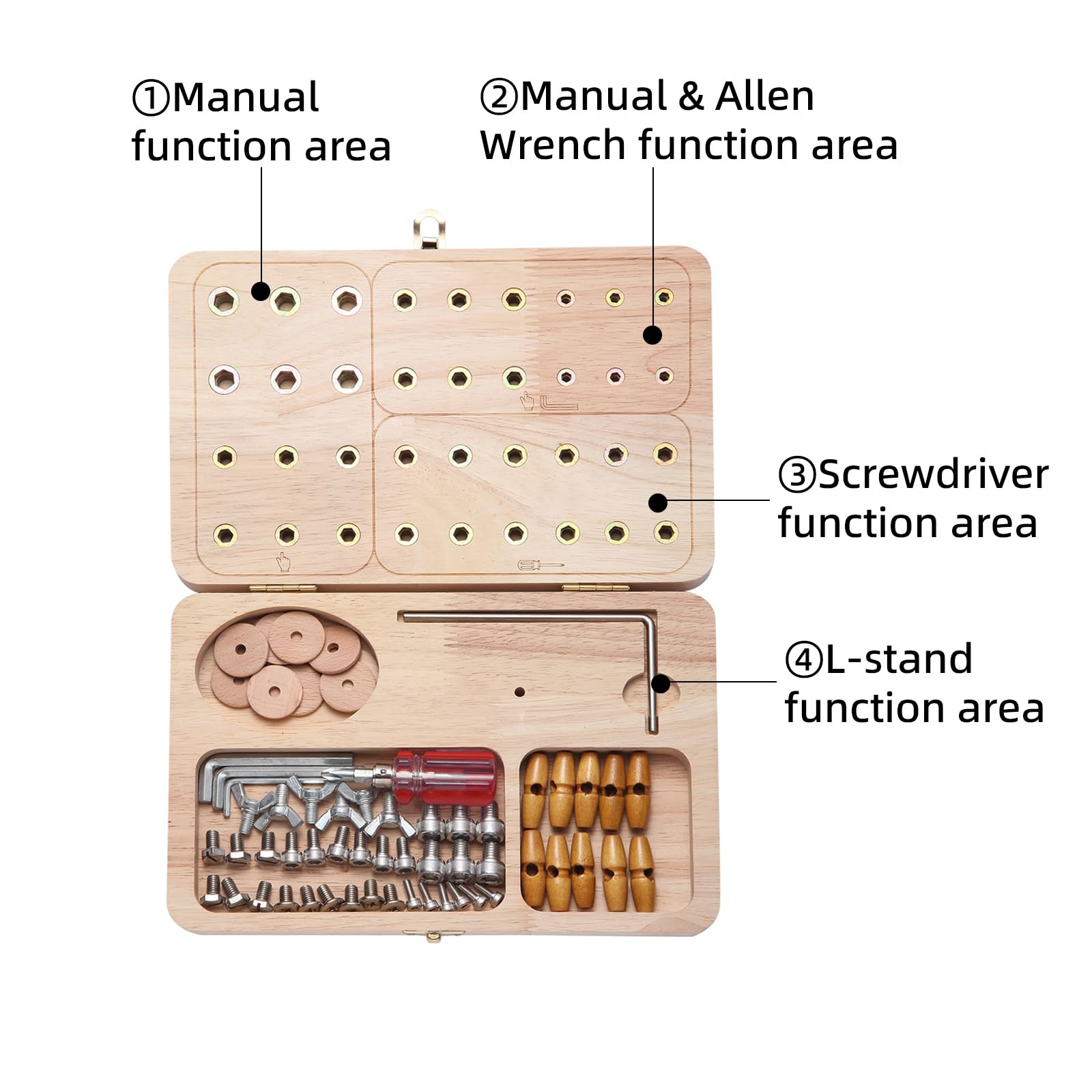 Upgraded 36-Hole Wooden Pegboard for Finger Dexterity & Motor Skills — Amazon image 3