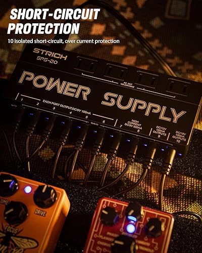 Miniatura 6 de Fuente de alimentación de pedal de guitarra, Strich 10 salidas CC aisladas para pedales de efecto bajo de guitarra de 9 V12 V18 V, fuente de