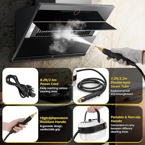 Miniatura 4 de Dyna-Living Limpiador de vapor de 2500 W para automóvil para detalles automáticos, limpiador de vapor de mano para el hogar, limpiador de vapor de